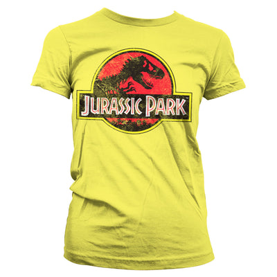 Jurassic Park - Distressed Logo Women T-Shirt (Yellow)