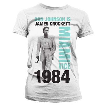 Miami Vice - Don Johnson Is Crockett Women T-Shirt (White)