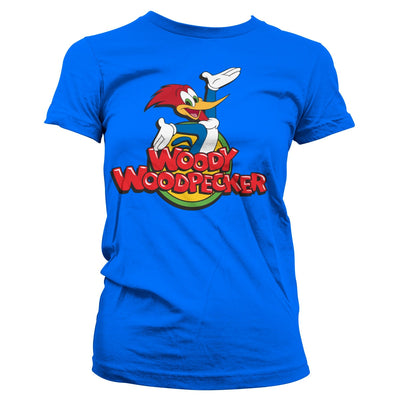 Woody Woodpecker - Classic Logo Women T-Shirt (Blue)