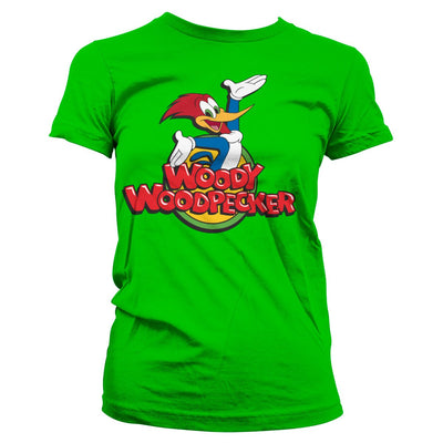 Woody Woodpecker - Classic Logo Women T-Shirt (Green)