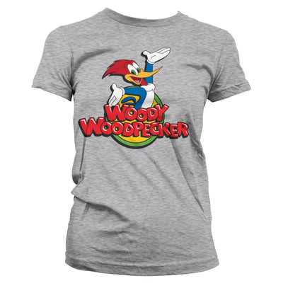 Woody Woodpecker - Classic Logo Women T-Shirt (Heather Grey)