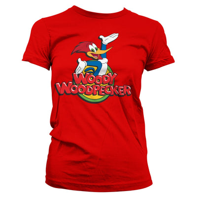 Woody Woodpecker - Classic Logo Women T-Shirt (Red)