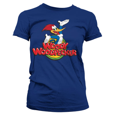 Woody Woodpecker - Classic Logo Women T-Shirt (Navy)