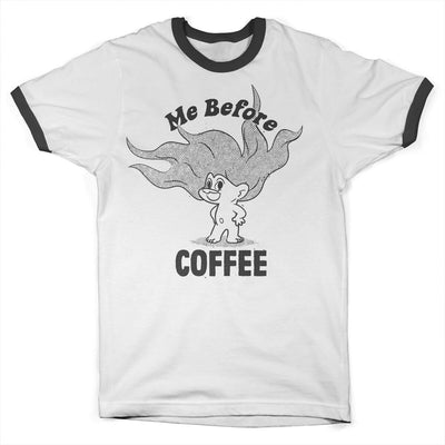 Good Luck Trolls - Me Before Coffee Ringer Mens T-Shirt