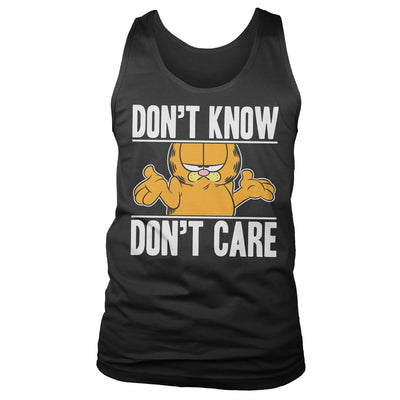 Garfield - Don't Know - Don't Care Mens Tank Top Vest (Black)