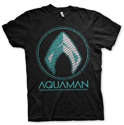 Aquaman - Distressed Shield Mens T-Shirt (Black)