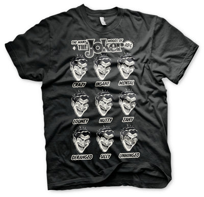 Batman - The Many Moods Of The Joker Big & Tall Mens T-Shirt (Black)