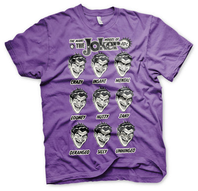 Batman - The Many Moods Of The Joker Mens T-Shirt (Purple)