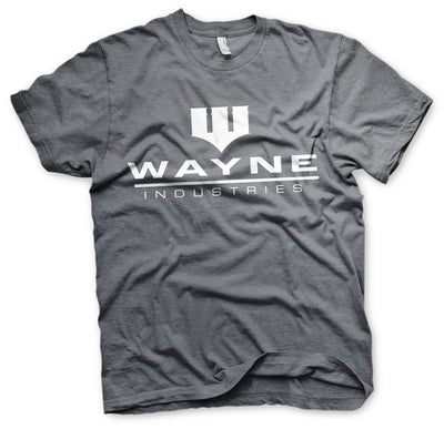 Batman - Wayne Industries Logo Mens T-Shirt (Dark-Heather)