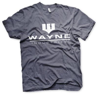 Batman - Wayne Industries Logo Mens T-Shirt (Navy-Heather)
