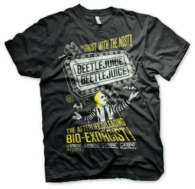 Beetlejuice - The Afterlife's Leading Bio-Exorcist Big & Tall Mens T-Shirt (Black)