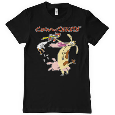 Cow and Chicken - Mens T-Shirt (Black)