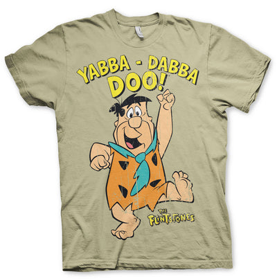 The Flintstones - Yabba-Dabba-Doo Mens T-Shirt (Khaki)
