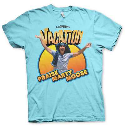 National Lampoon's - Praise Marty Moose Mens T-Shirt (Sky Blue)