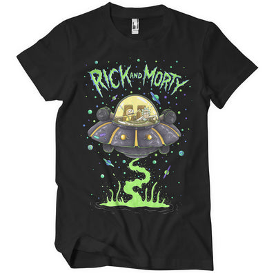 Rick and Morty - Spaceship Mens T-Shirt (Black)
