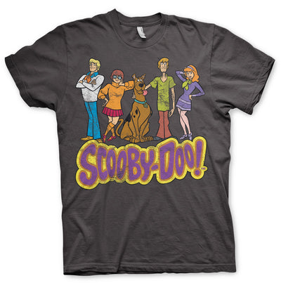 Scooby Doo - Team Scooby Doo Distressed Mens T-Shirt (Dark Grey)