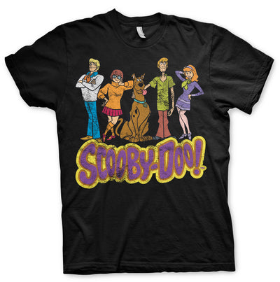 Scooby Doo - Team Scooby Doo Distressed Mens T-Shirt (Black)