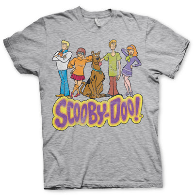 Scooby Doo - Team Scooby Doo Distressed Mens T-Shirt (Heather Grey)