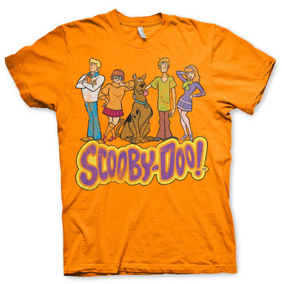 Scooby Doo - Team Scooby Doo Distressed Mens T-Shirt (Orange)