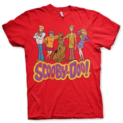 Scooby Doo - Team Scooby Doo Distressed Mens T-Shirt (Red)
