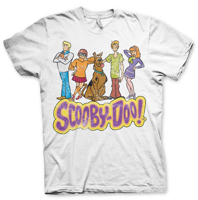 Scooby Doo - Team Scooby Doo Distressed Mens T-Shirt (White)