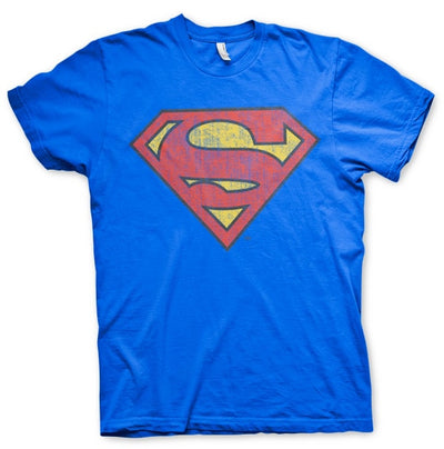 Superman - Washed Shield Mens T-Shirt (Blue)