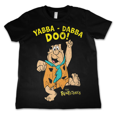 The Flintstones - Yabba-Dabba-Doo Unisex Kids T-Shirt (Black)