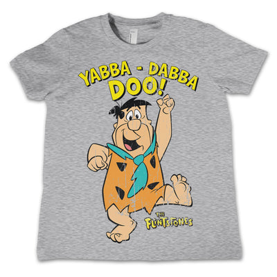 The Flintstones - Yabba-Dabba-Doo Unisex Kids T-Shirt (Heather Grey)