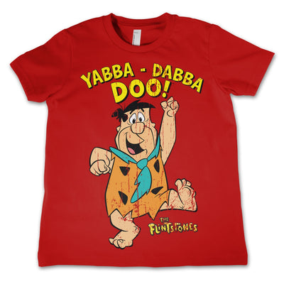 The Flintstones - Yabba-Dabba-Doo Unisex Kids T-Shirt (Red)