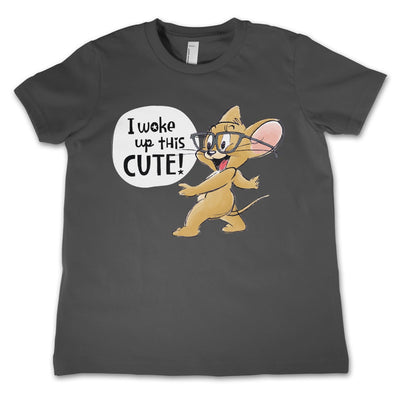 Tom & Jerry - Jerry - I Woke Up This Cute Kids T-Shirt (Dark Grey)