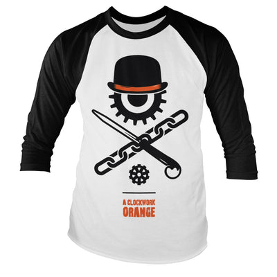 A Clockwork Orange - Bowler Eye Baseball Long Sleeve T-Shirt (White-Black)