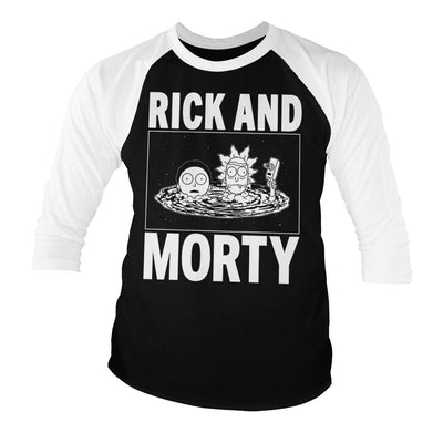 Rick and Morty - Baseball 3/4 Sleeve T-Shirt (White-Black)