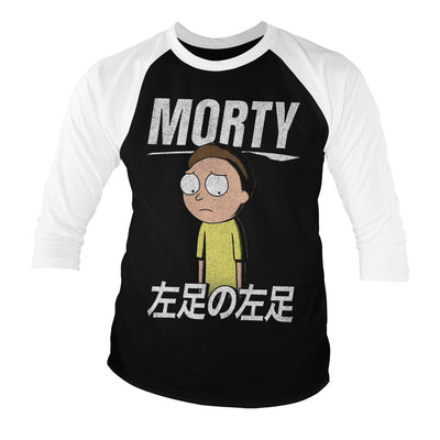 Rick and Morty - Morty Smith Baseball 3/4 Sleeve T-Shirt (White-Black)