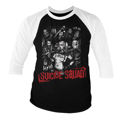 Suicide Squad - Baseball 3/4 Sleeve T-Shirt (White-Black)