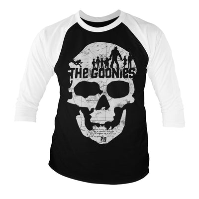 The Goonies - Skull Baseball 3/4 Sleeve T-Shirt (White-Black)