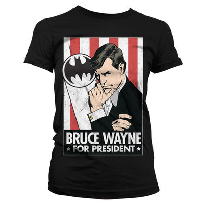 Batman - Bruce Wayne For President Women T-Shirt (Black)