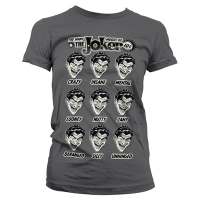 Batman - The Many Moods Of The Joker Women T-Shirt (Dark Grey)