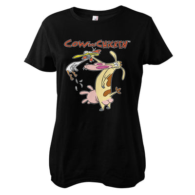 Cow and Chicken - Women T-Shirt (Black)