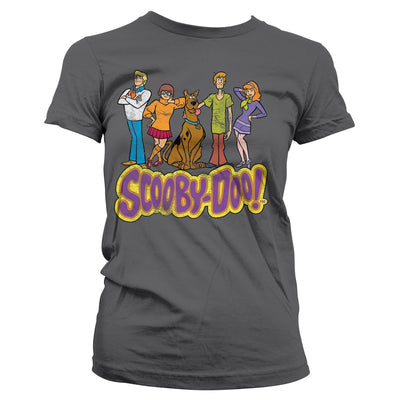 Scooby Doo - Team Scooby Doo Distressed Women T-Shirt (Dark Grey)