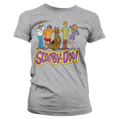 Scooby Doo - Team Scooby Doo Distressed Women T-Shirt (Heather Grey)