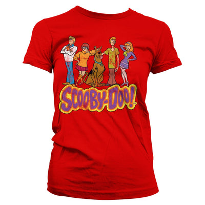 Scooby Doo - Team Scooby Doo Distressed Women T-Shirt (Red)