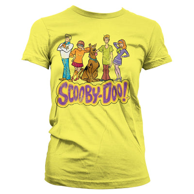 Scooby Doo - Team Scooby Doo Distressed Women T-Shirt (Yellow)