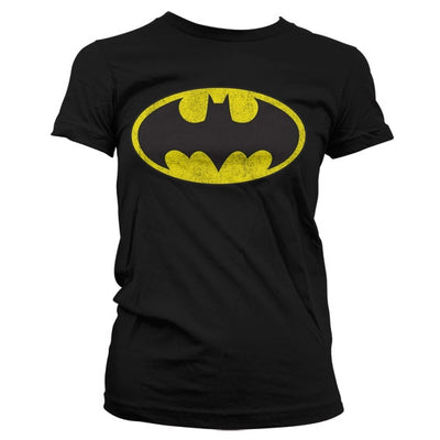 Batman - Distressed Logo Women T-Shirt (Black)
