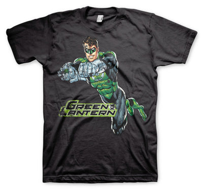 Green Lantern - Distressed Mens T-Shirt (Black)