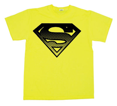 Superman - Halftone Shield Mens T-Shirt (Yellow)