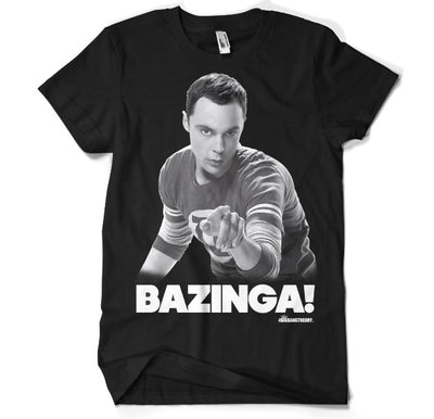 The Big Bang Theory - TBBT Sheldon Says BAZINGA! Mens T-Shirt (Black)
