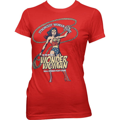 Wonder Woman - Strongest Woman Alive Women T-Shirt (Red)