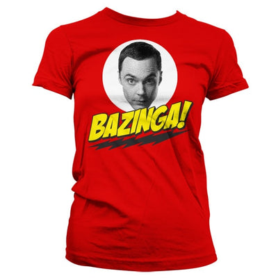 The Big Bang Theory - Bazinga Sheldons Head Women T-Shirt (Red)