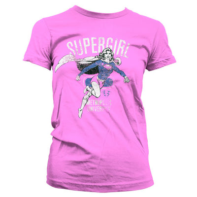 Supergirl - Metropolis Distressed Women T-Shirt (Pink)