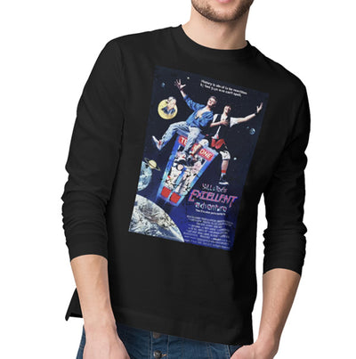 Bill and Ted's Excellent Adventure - Movie Poster Distressed Long Sleeve T-Shirt